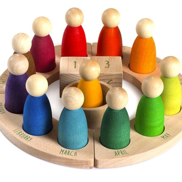 NWT Grapat Wooden Toys Perpetual Calendar with Nins - Picture 1 of 4